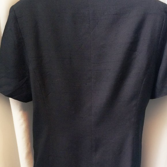 MariAnna 2 Pc Dress Suit Vintage 100% Silk lined Black Sz 10 - Picture 4 of 6